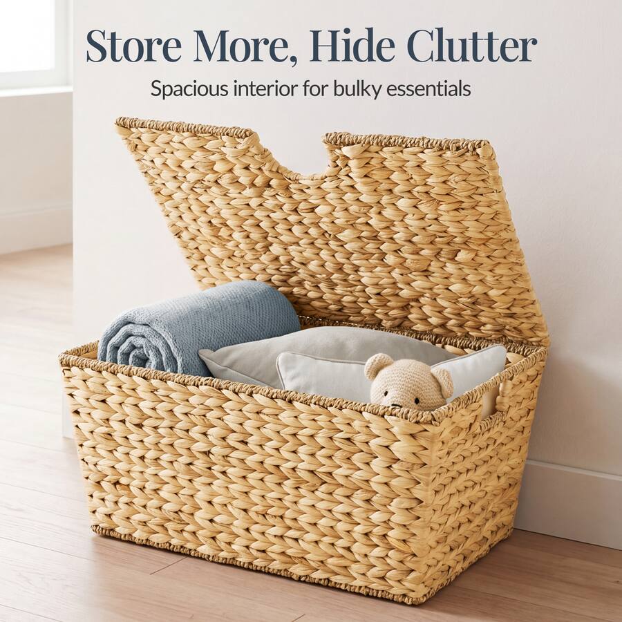 Best Choice Products Set of 2 X Large & Medium Woven Storage Baskets W ...