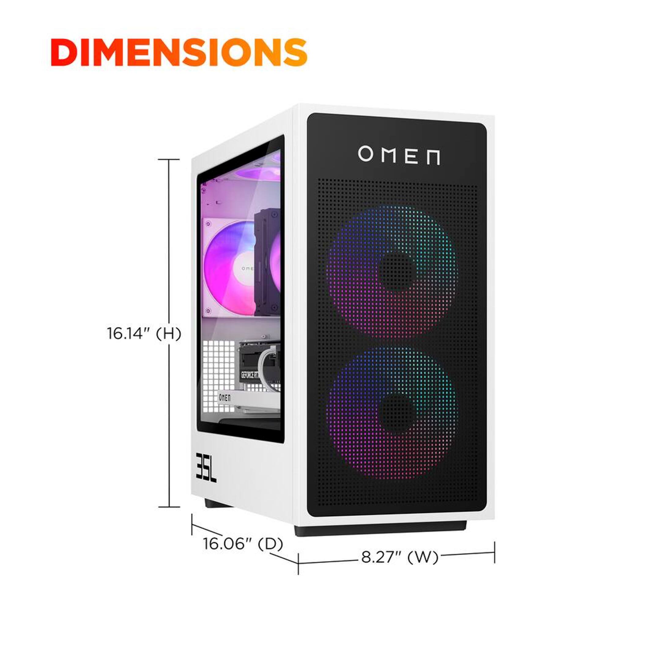 DIMENSIONS  
16.14" (H)  
16.06" (D)  
8.27" (W)