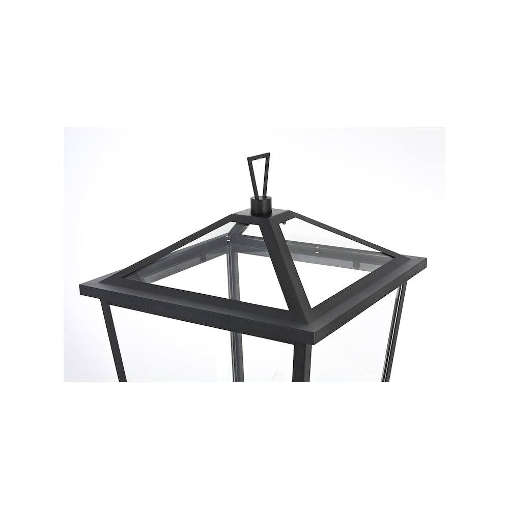 Alt View 2. Elegant Lighting - Oxford 7 inch Outdoor Pendant in Black - Black.