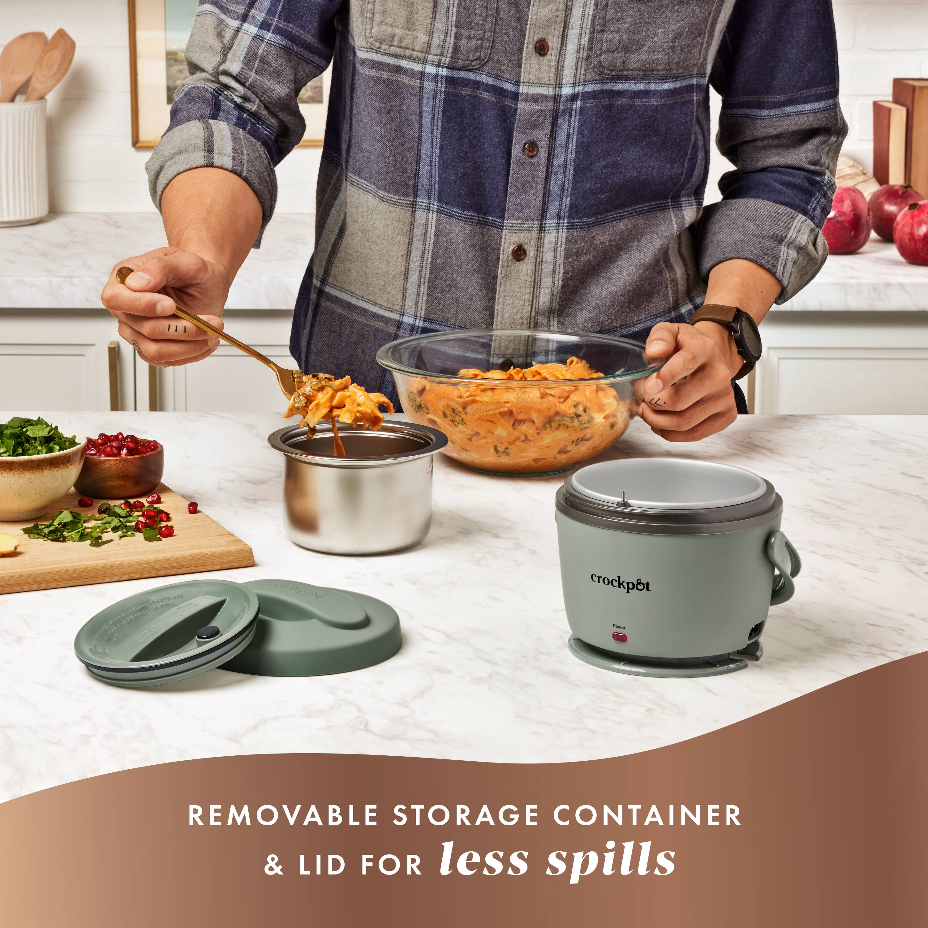 crockpot, REMOVABLE STORAGE CONTAINER & LID FOR less spills