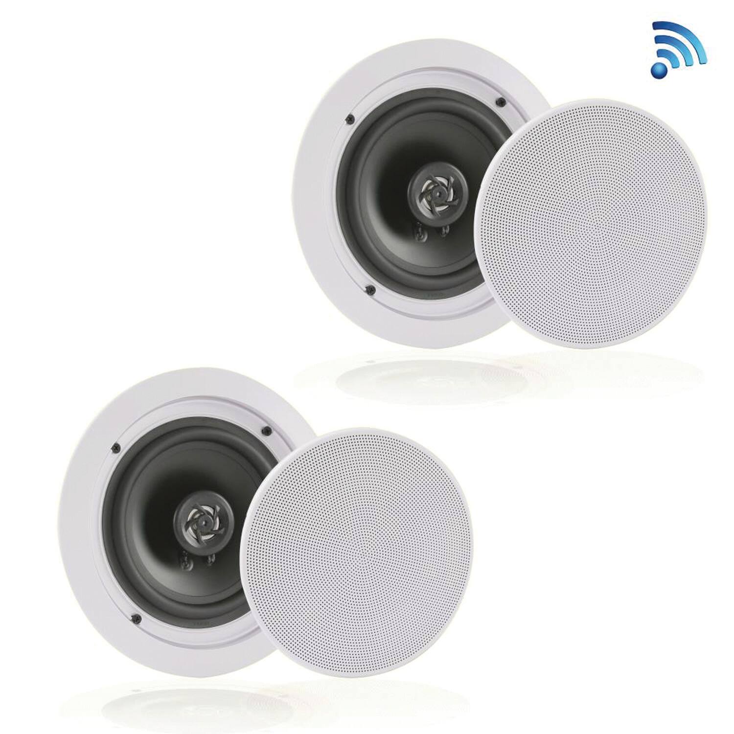 Alt View 6. Pyle - Pyle Pdicbt852rd Pdicbt852rd 250-watt 8-in. Bluetooth Ceiling/wall Speakers, 2 Count - White.