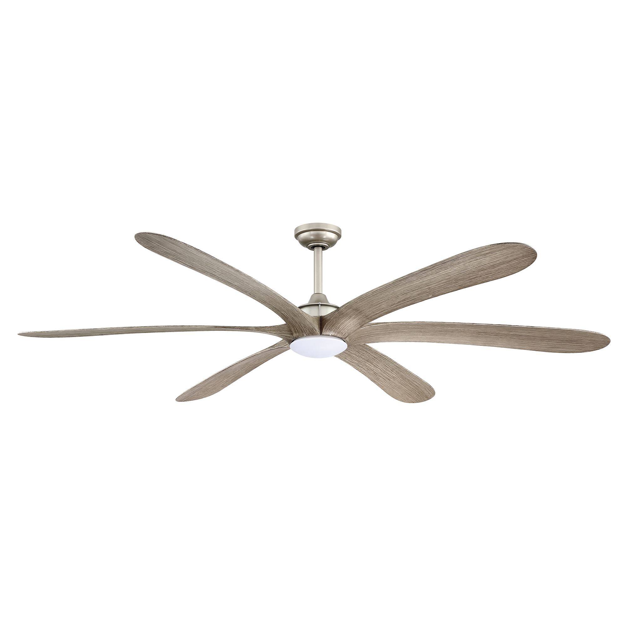 Alt View 2. Parrot Uncle - 72" Farmhouse Driftwood Indoor DC Motor 6-Blade Ceiling Fan with LED Light and Remote - Driftwood.