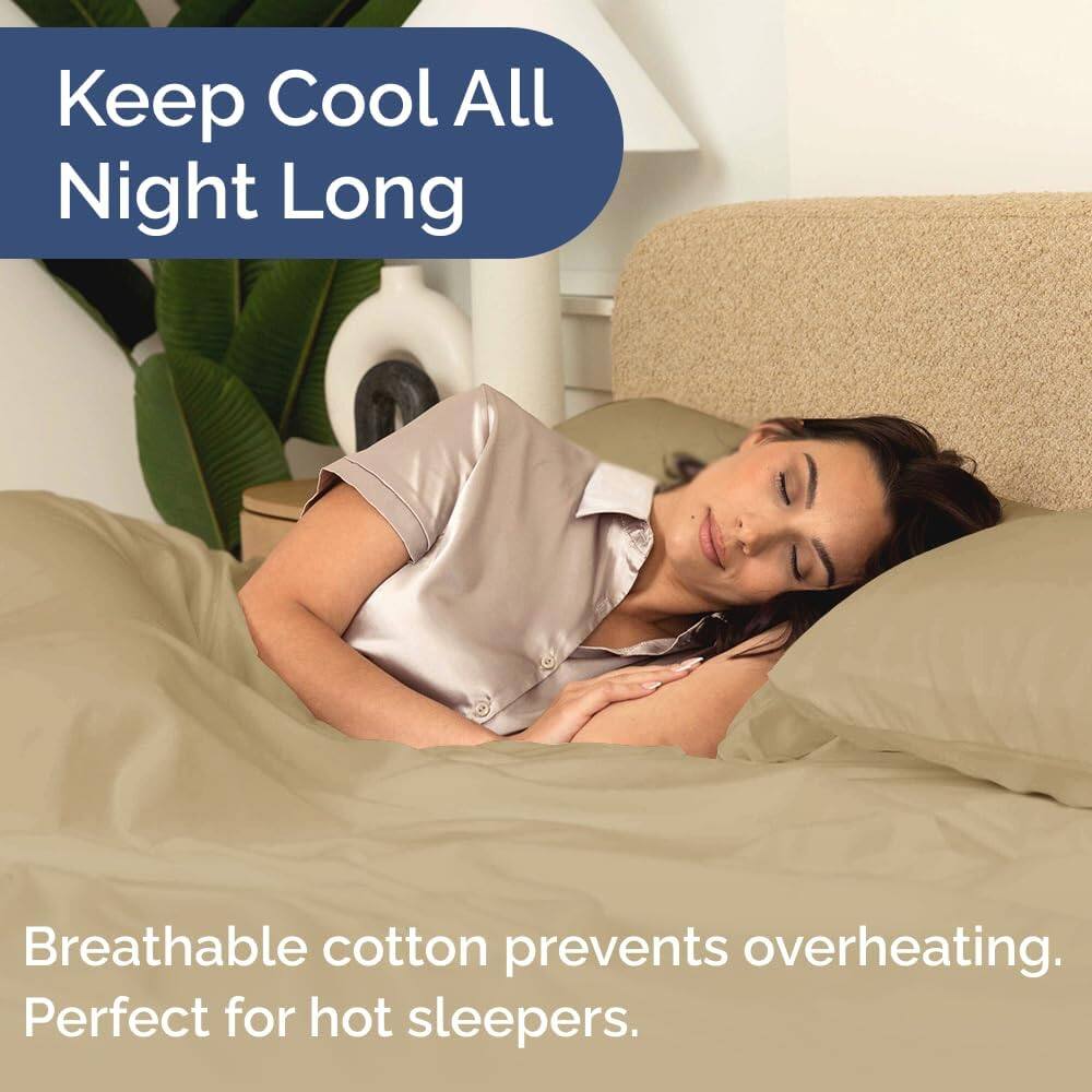 Keep Cool All Night Long

Breathable cotton prevents overheating. Perfect for hot sleepers.