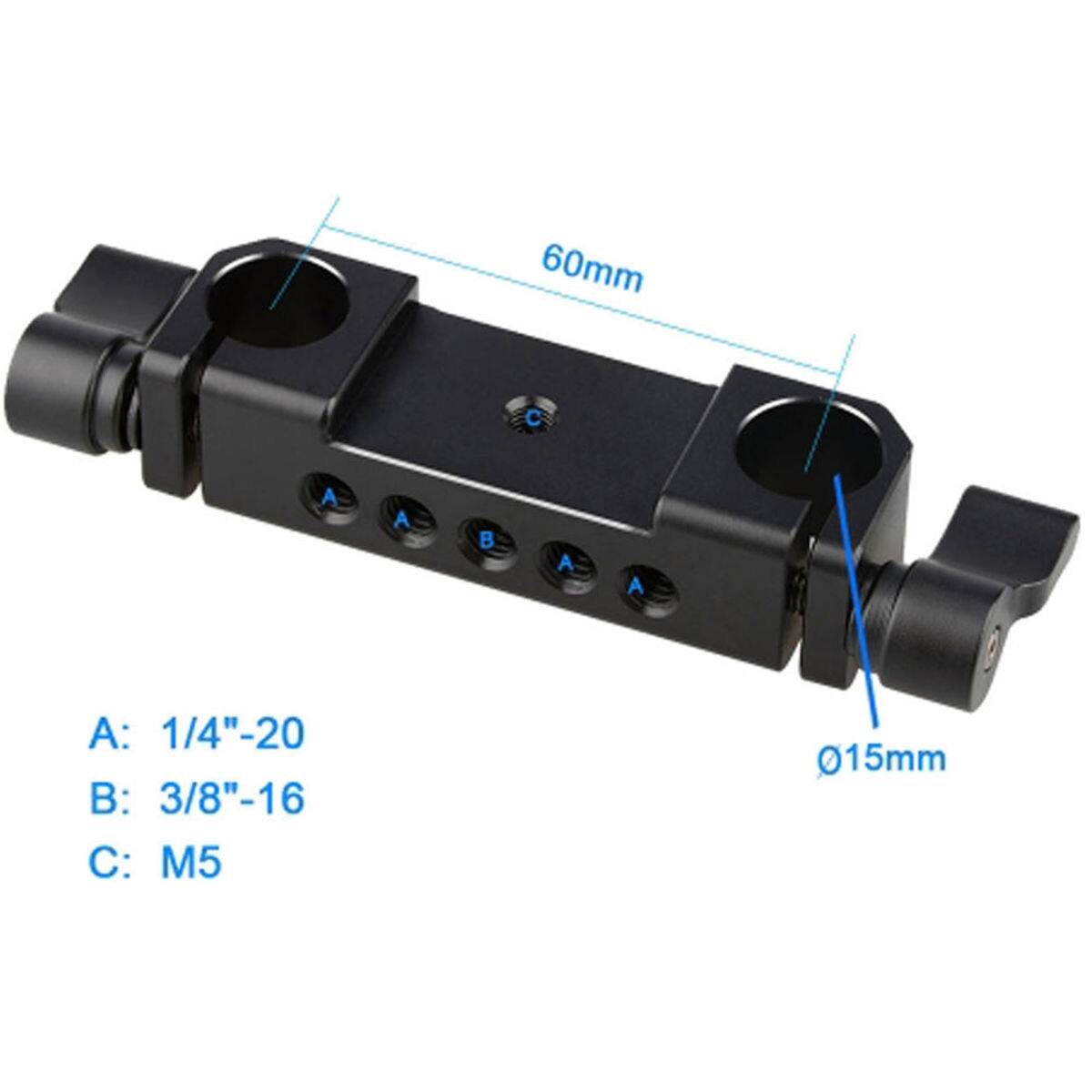 60mm

A: 1/4"-20  
B: 3/8"-16  
C: M5

15mm