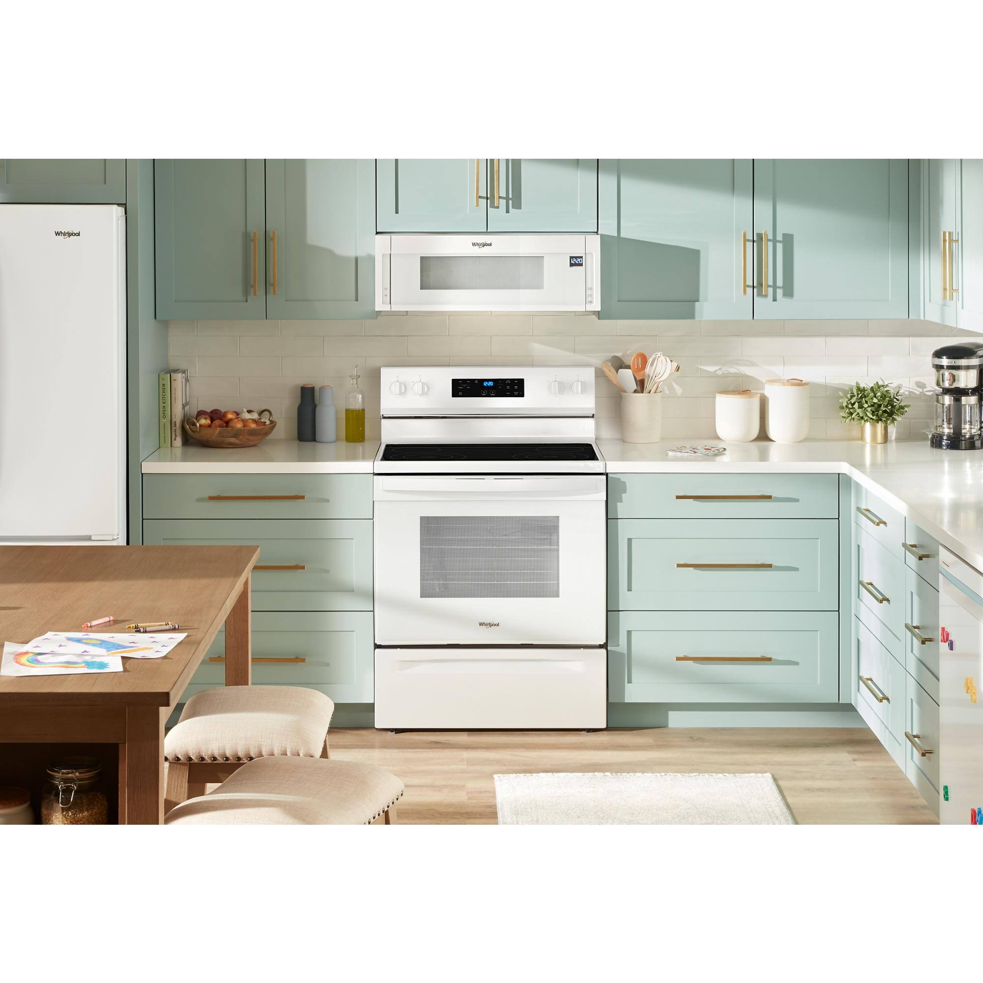 Alt View 19. Whirlpool - 5.3 Cu. Ft. Freestanding Electric Range with Cooktop Flexibility - White.