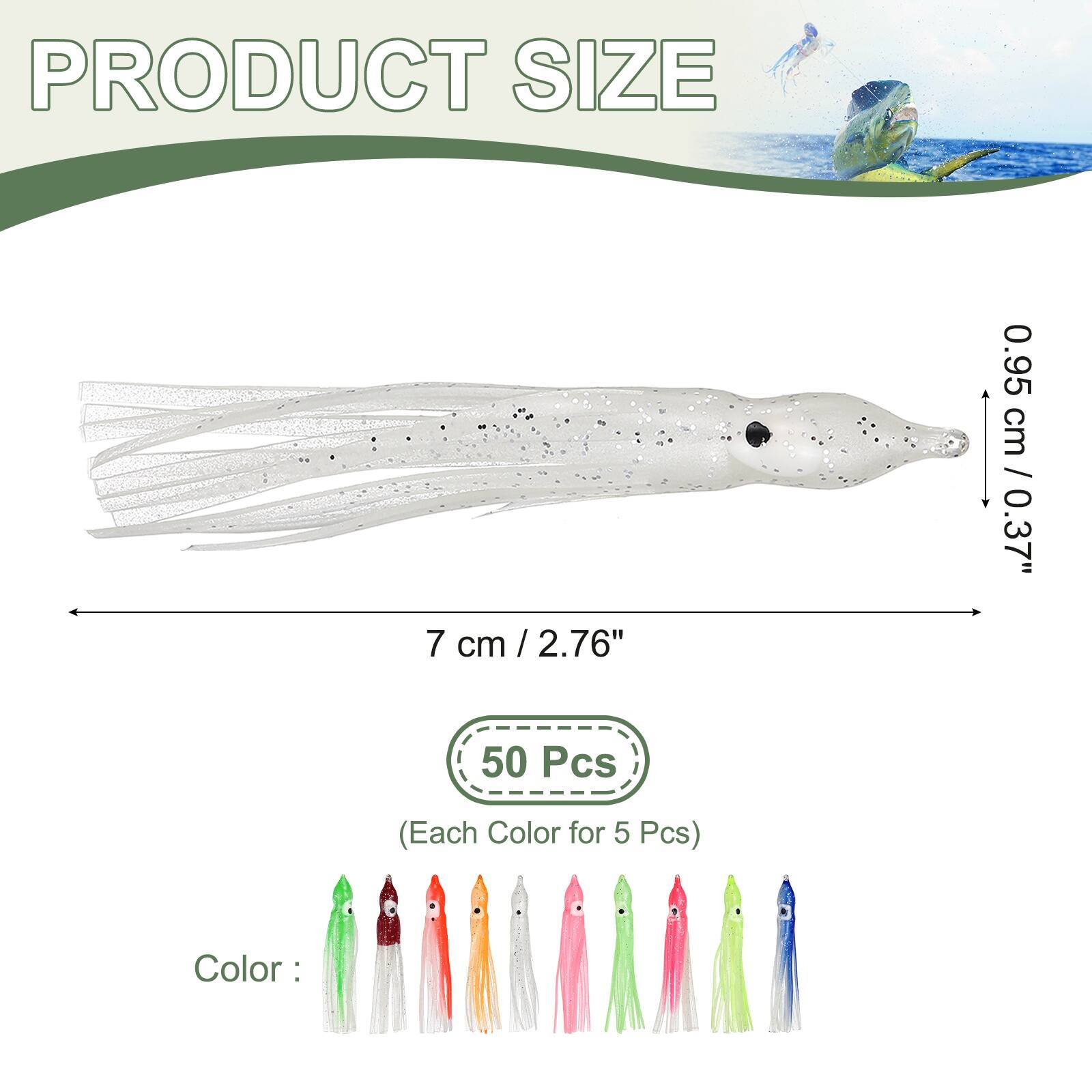 PRODUCT SIZE  
7 cm / 2.76"  
0.95 cm / 0.37"  
50 Pcs (Each Color for 5 Pcs)  
Color:
