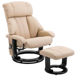 Homcom - Recliner with Ottoman Footrest, Recliner Chair with Vibration Massage - Beige