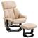 Front. Homcom - Recliner with Ottoman Footrest, Recliner Chair with Vibration Massage - Beige.