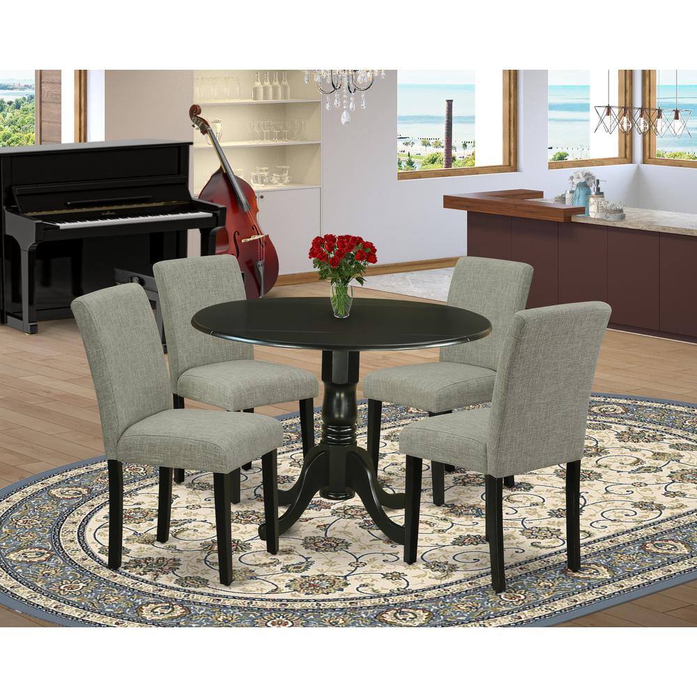 Left. East West Furniture - Dining Room Set Black - Brown.