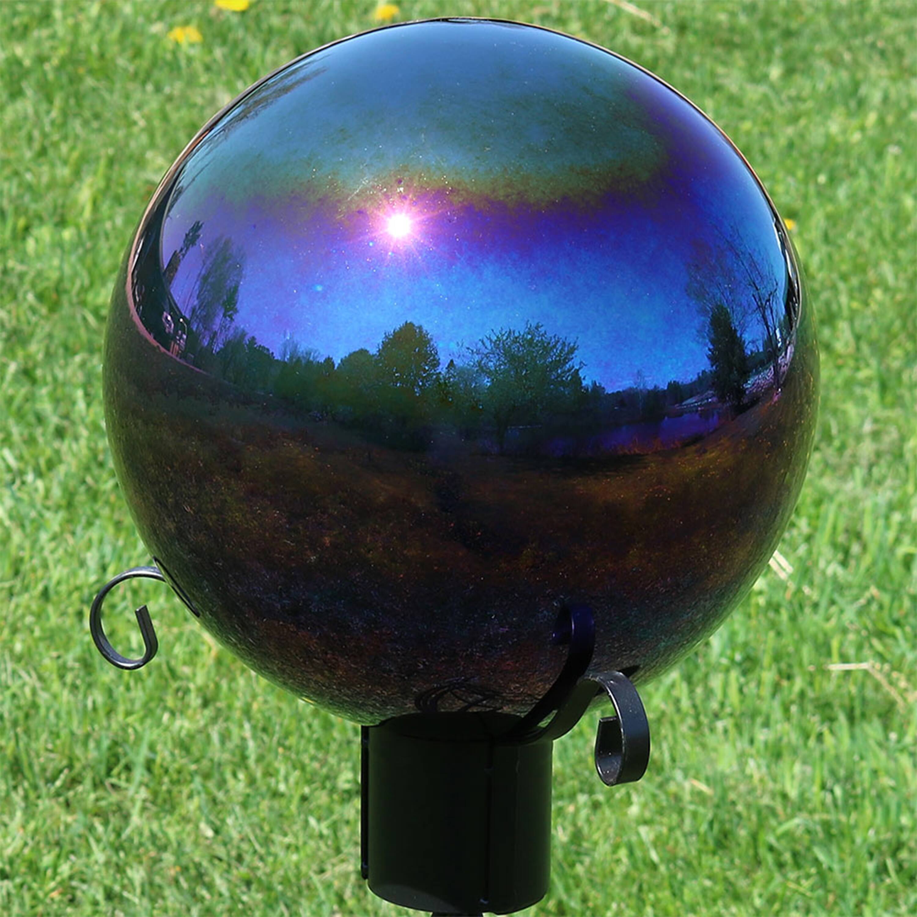Alt View 5. Sunnydaze - Mirrored Glass Gazing Globe - 10 in - Rainbow.