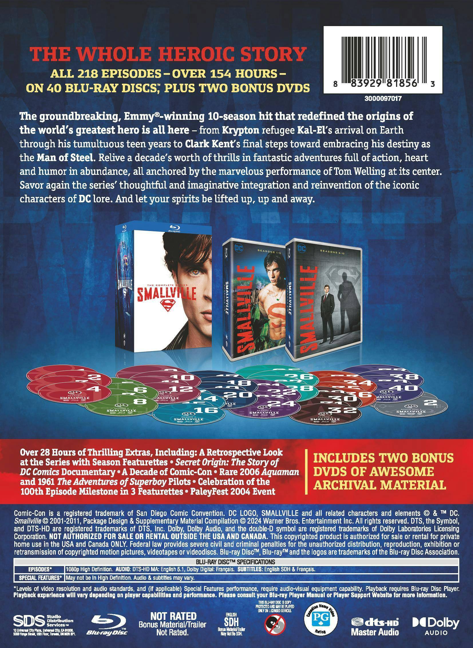 Back. Smallville: The Complete Series (Box Set) [Blu-ray].