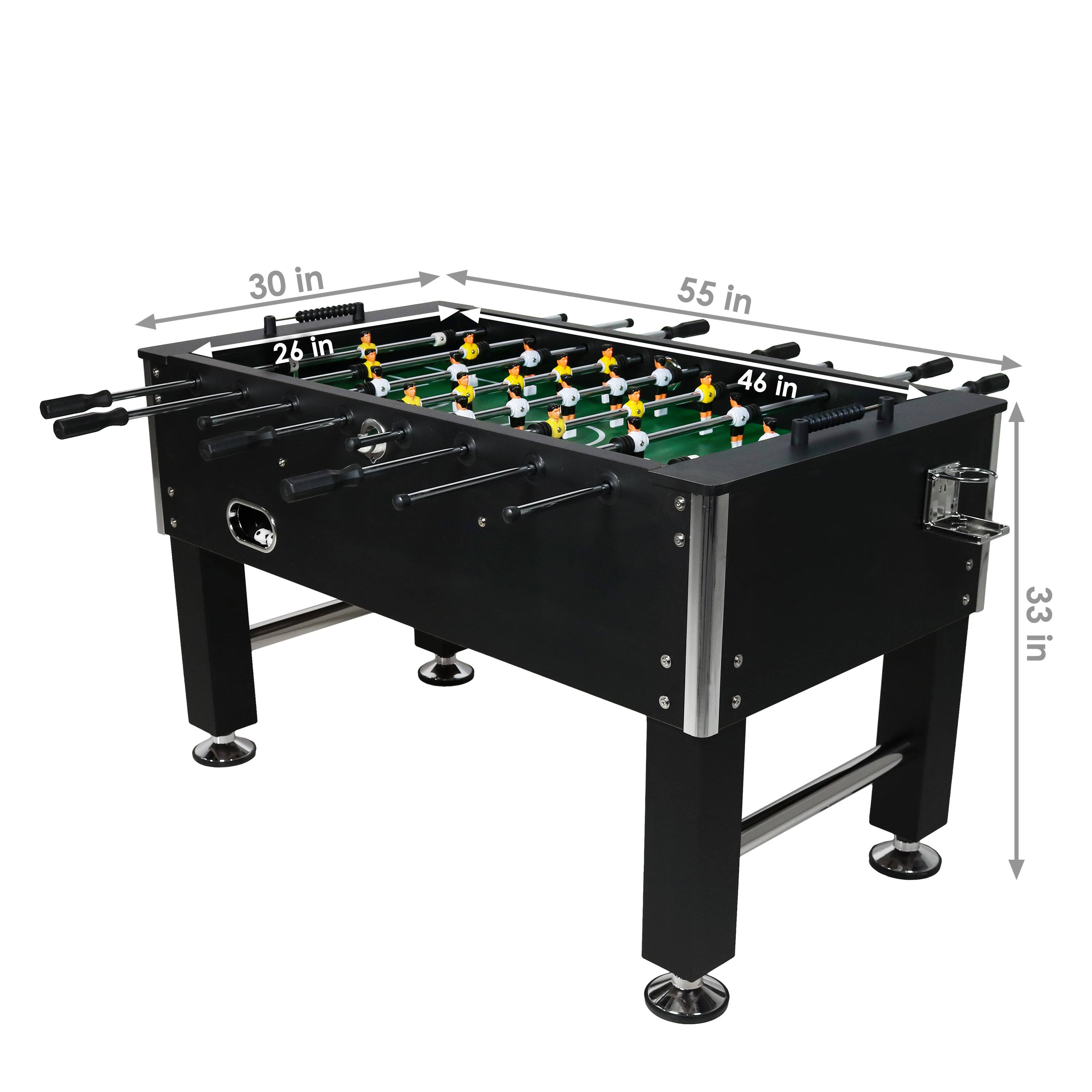 Alt View 5. Sunnydaze - 55 in Foosball Game Table with Drink Holders - Black.