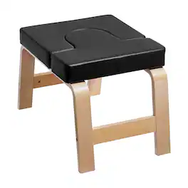 VEVOR - Yoga Headstand Bench, 300 lbs Capacity Yoga Inversion Chair for Family Gym, Headstand Trainer with Wood Frame & PU Pad - Black