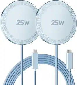Core Tech - 25W Magnetic Wireless Charging Pad with USB-C Cable, 2-Pack - Blue