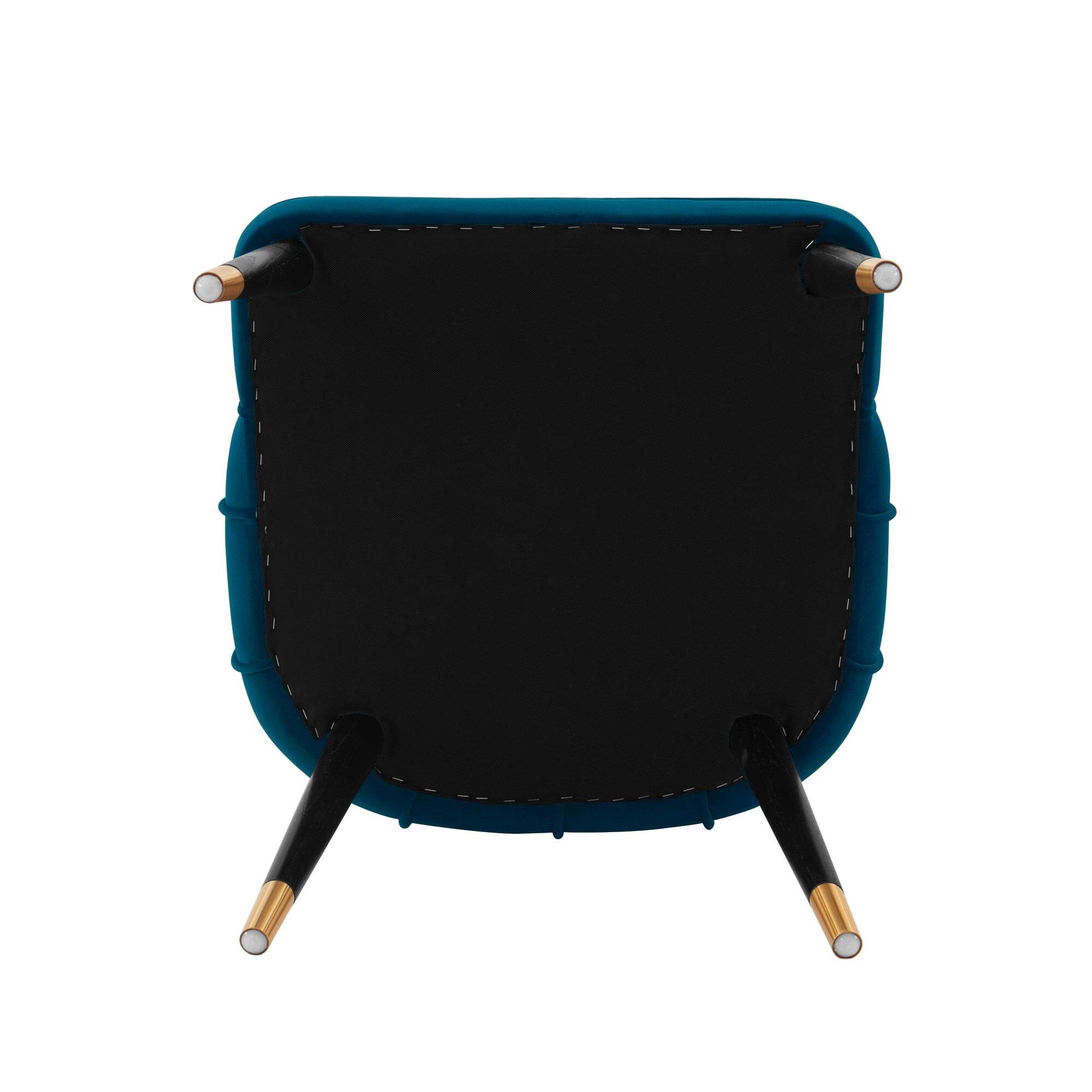 Alt View 6. Manhattan Comfort - Eda Modern Wood Upholstered Dining Chair - Set of 2 - Midnight Blue.