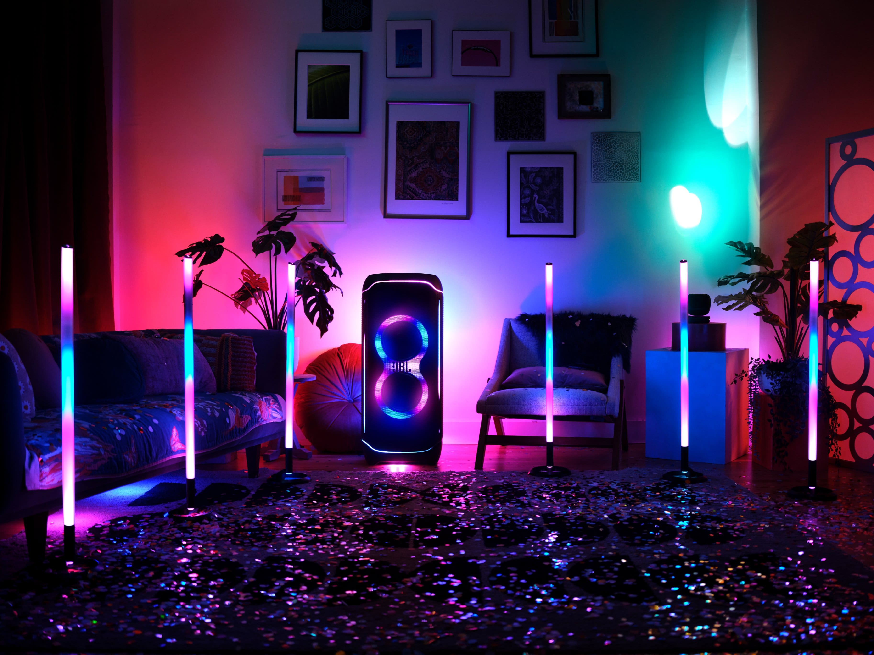 Alt View 17. JBL - PartyLight Stick bluetooth party light stick - 2024 - Black.