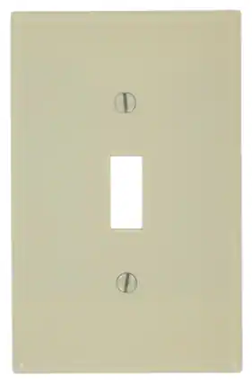 Front. Leviton - Leviton Ivory 1 gang Thermoset Plastic Toggle Wall Plate 1 pk (Case of 20) - Ivory.