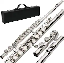 Winado - C Flutes, 16 Keys, E-split, Orchestra Closed Hole Flute Kit for Beginners & Professionals, 16 Keys Musical Nickel Flute
