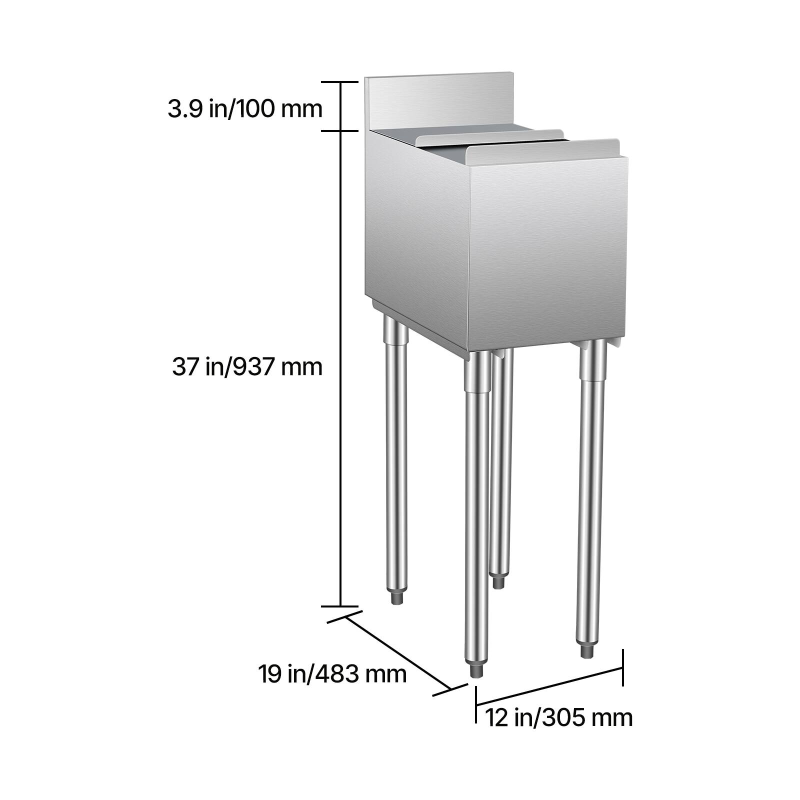 3.9 in/100 mm  
37 in/937 mm  
19 in/483 mm  
12 in/305 mm