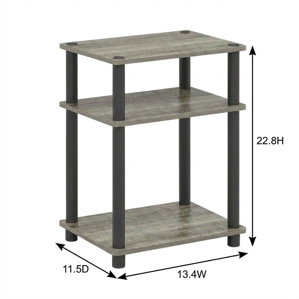 FurniFact - Grey Oak 3-Tier Side & Bedside Table with Modern Design - Grey Oak/Black price history on PriceWatchPro