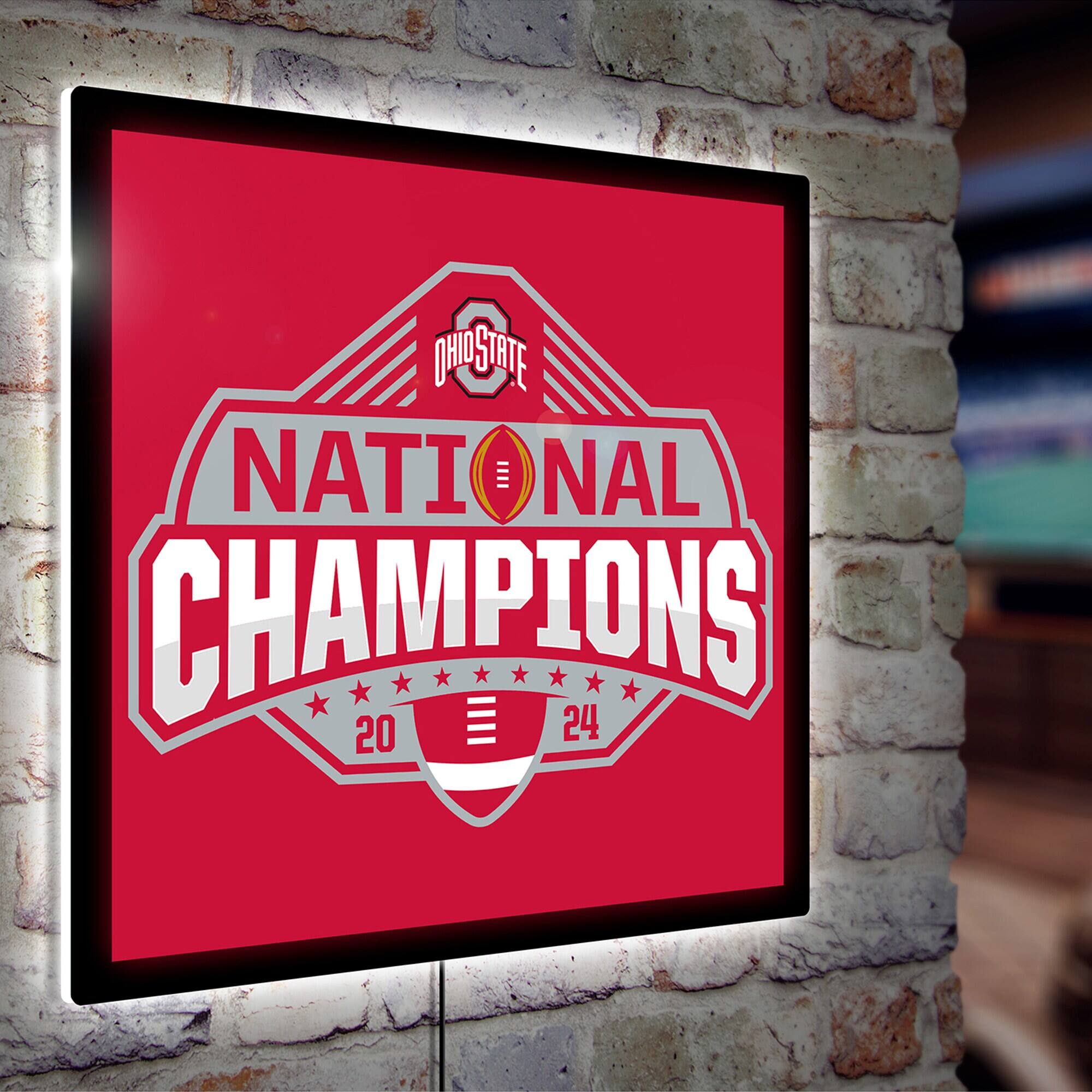Ohio State Buckeyes College Football Playoff 2024 National Champions 23" Square LED Wall Sign