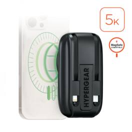 HyperGear - Mag Grip Go 5000mAh Wireless Power Bank - Black