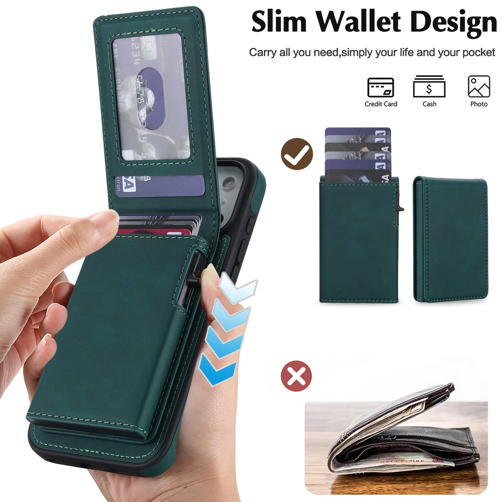 Slim Wallet Design  
Carry all you need, simply your life and your pocket  

Credit Card  
Cash  
Photo  

AME PES 578 E