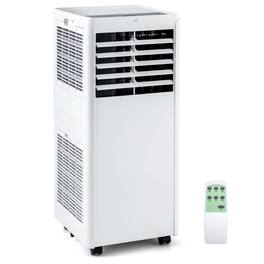 Costway - 5000 BTU Portable Air Conditioner Cools up to 250 sq.ft with Dehumidifier and Fan Sleep Mode and 24H Timer - White