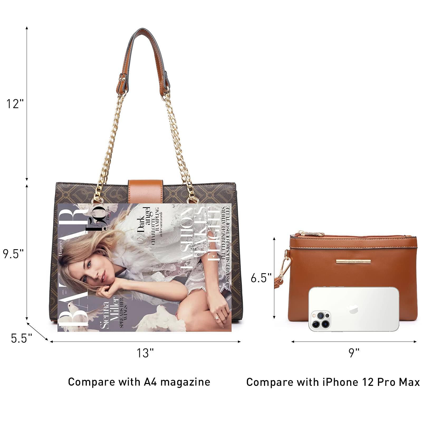 12"  
9.5"  
5.5"  
13"  

Compare with A4 magazine  

6.5"  
9"  

Compare with iPhone 12 Pro Max