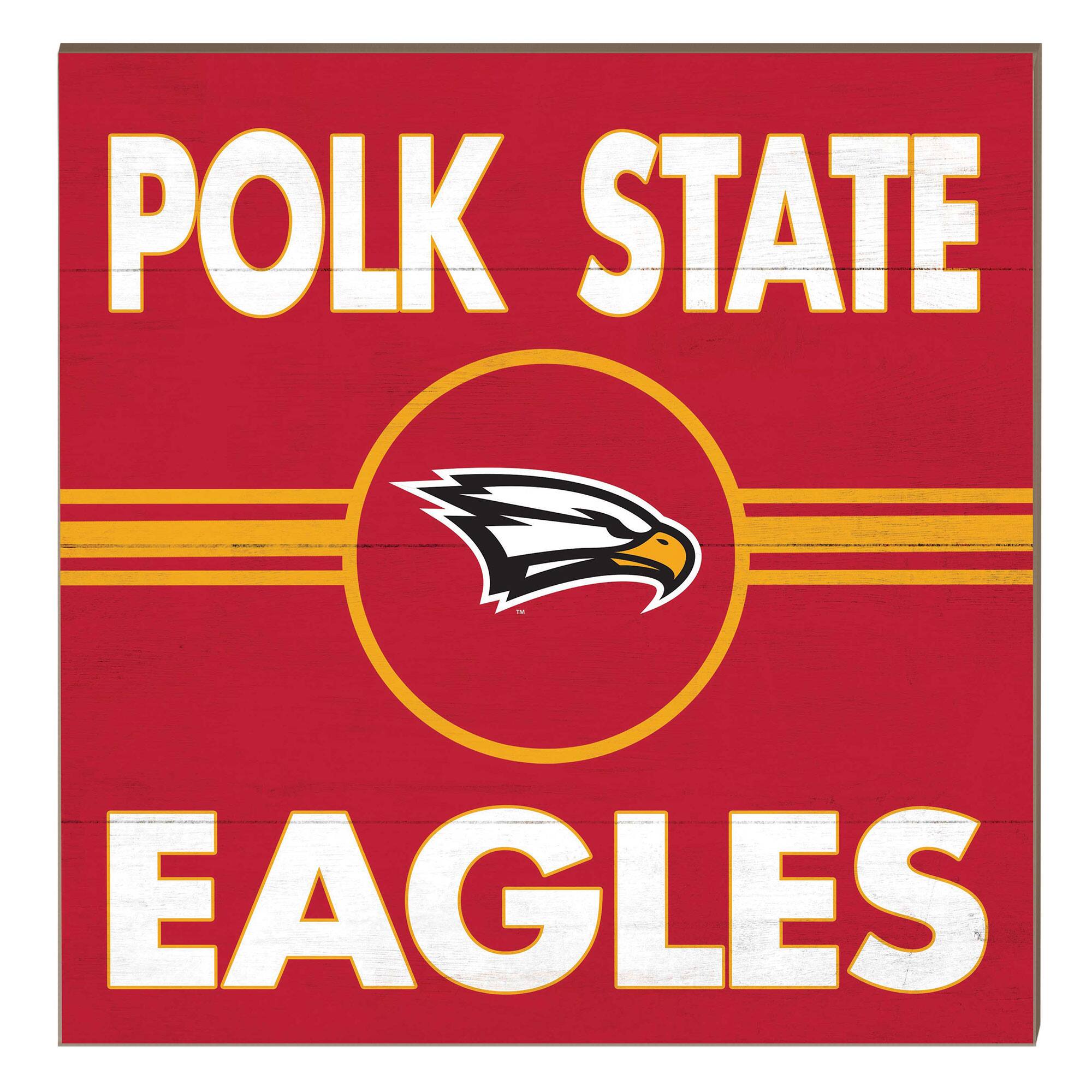 Polk State College Eagles 10" x 10" Retro Team Sign