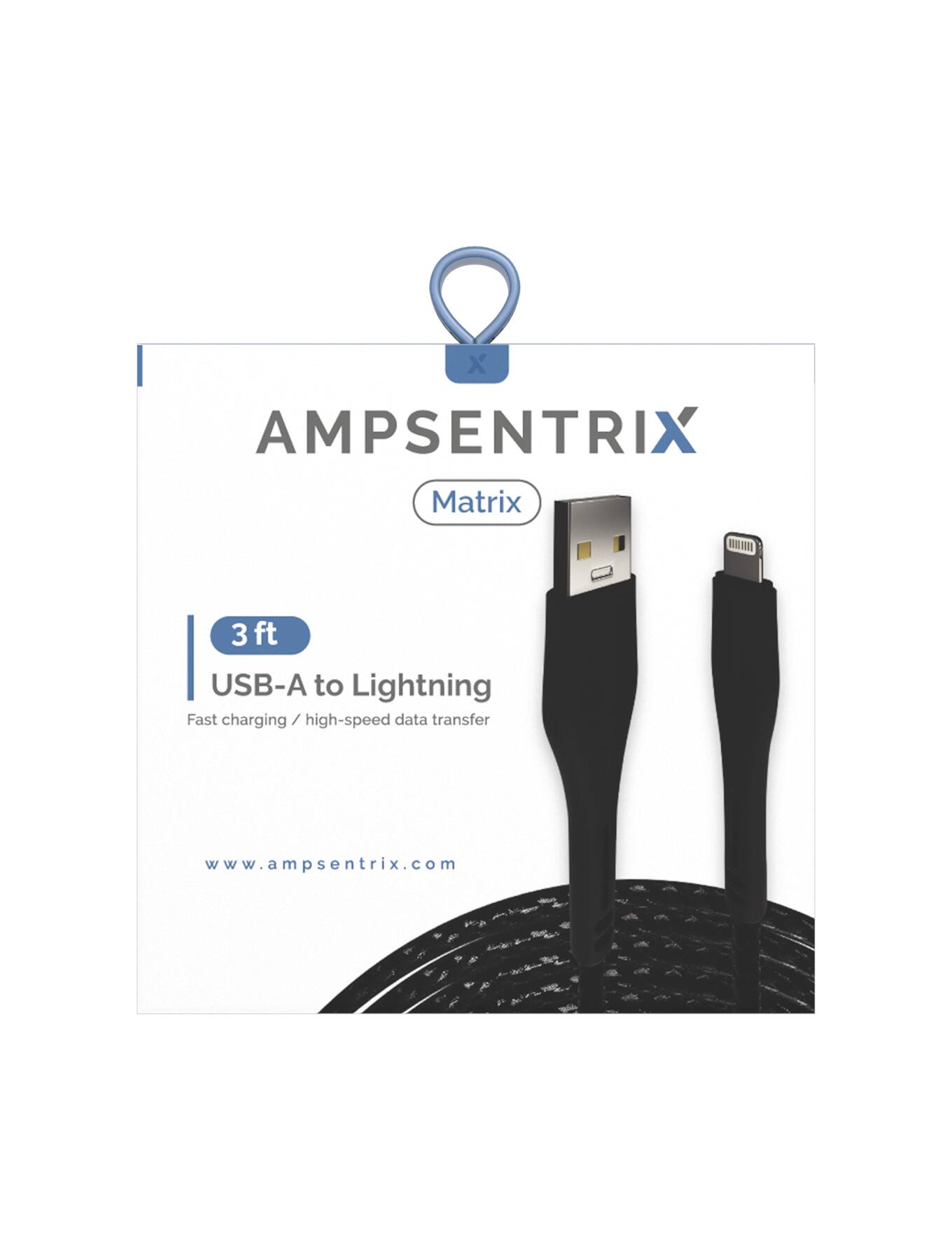 AMPSENTRIX Matrix  
3 ft USB-A to Lightning  
Fast charging / high-speed data transfer  
www.ampsentrix.com