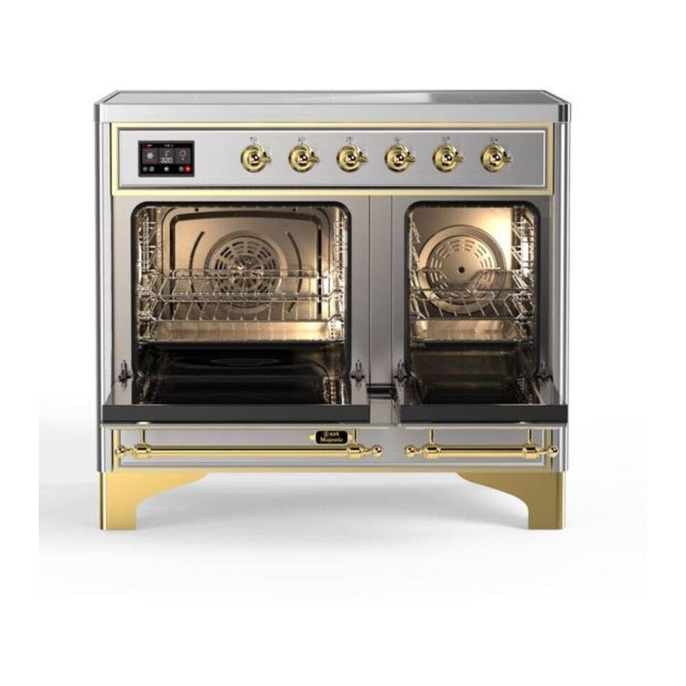 Alt View 5. ILVE - ILVE Majestic II 40 inch Induction Range with 6 Elements (Stainless Steel, Brass Trim) - Stainless Steel.