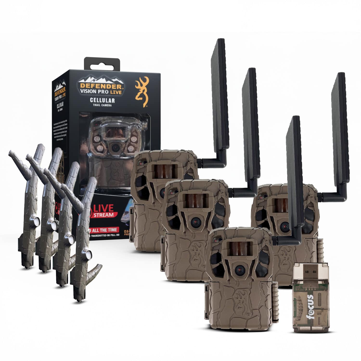 Browning - Trail Camera - Defender Wireless Vision Pro HD Bundle (4 Pack)
