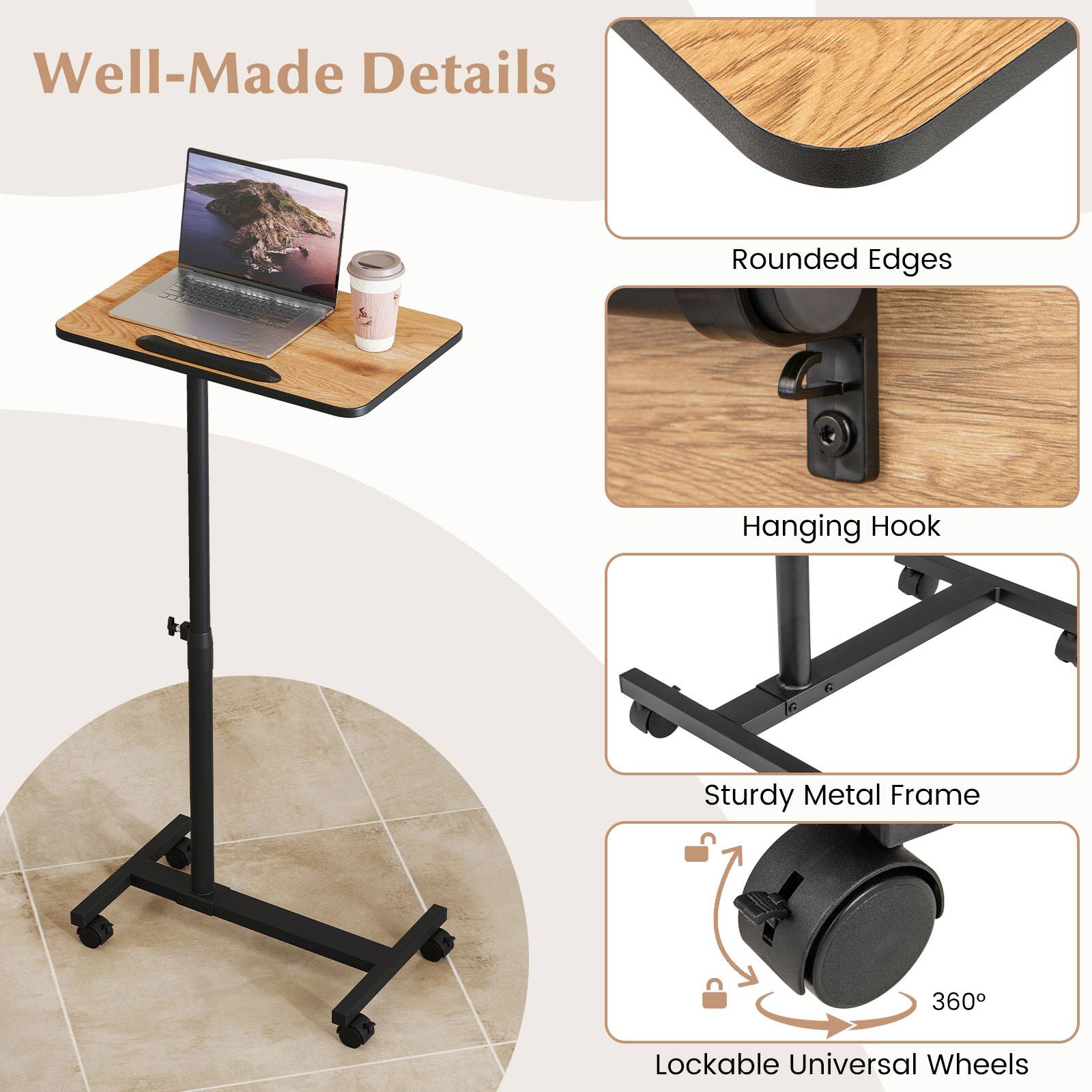 Well-Made Details

- Rounded Edges
- Hanging Hook
- Sturdy Metal Frame
- Lockable Universal Wheels (360°)