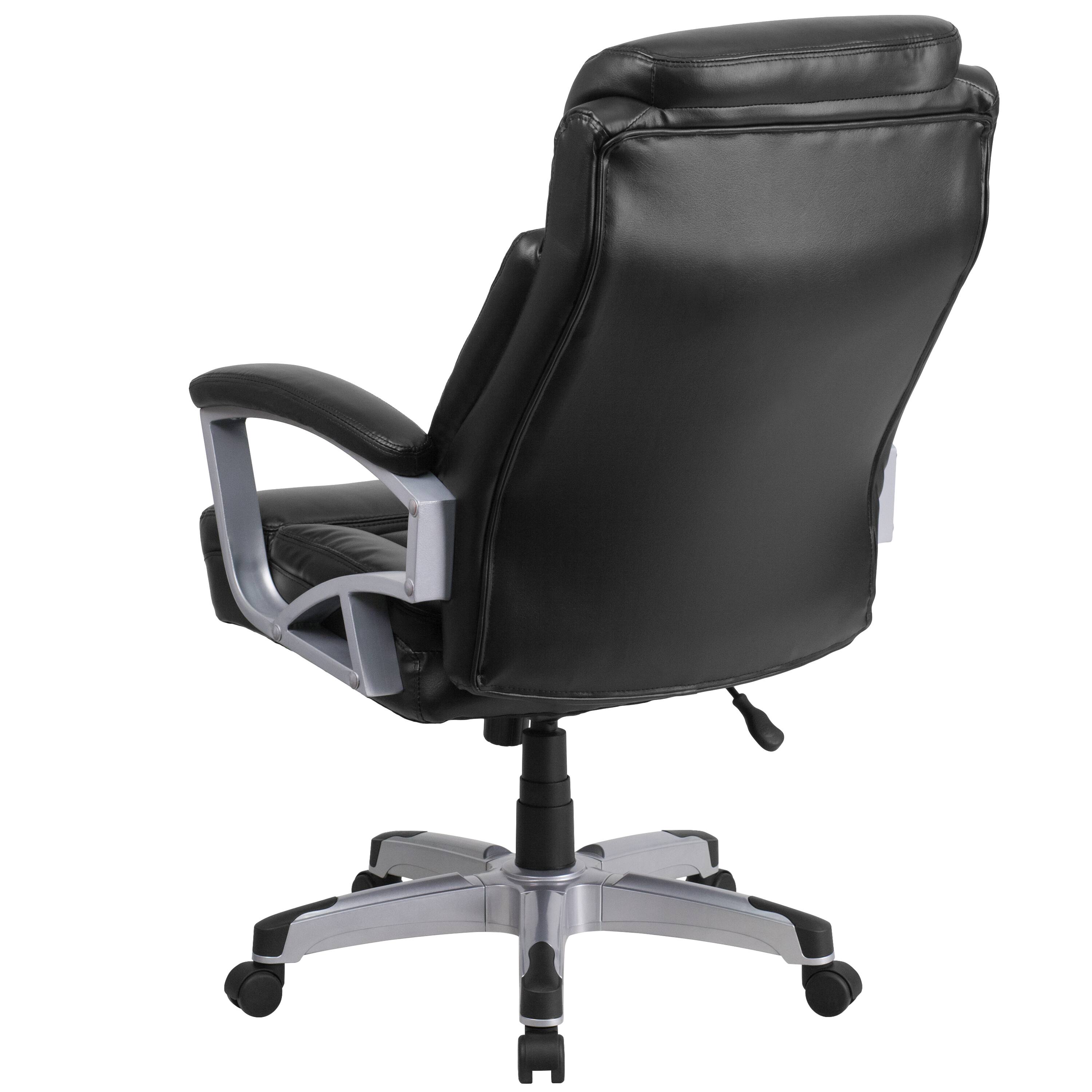 Alt View 5. Emma + Oliver - 500 lb. Big & Tall Executive Swivel Ergonomic Office Chair with Arms - Black LeatherSoft.