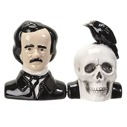 Front. Pacific Trading - Pacific Trading Edgar Allen Poe Salt and Pepper Shaker Set 3 Inch Multicolor - Multicolor.