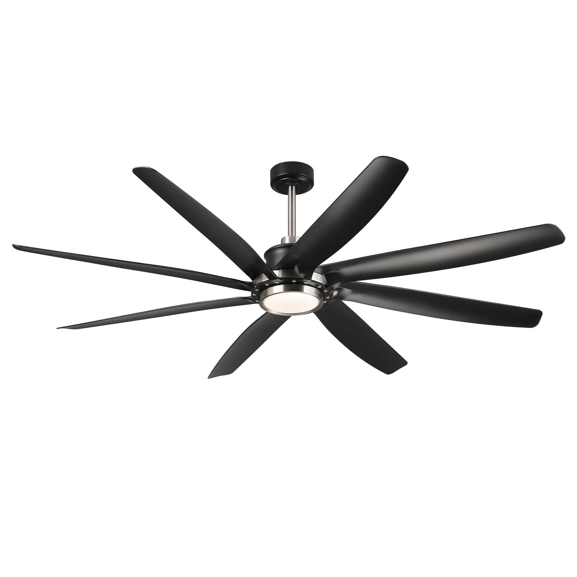 Alt View 6. Parrot Uncle - 72" Black Farmhouse Windmill Ceiling Fan with Light and Remote - Black.