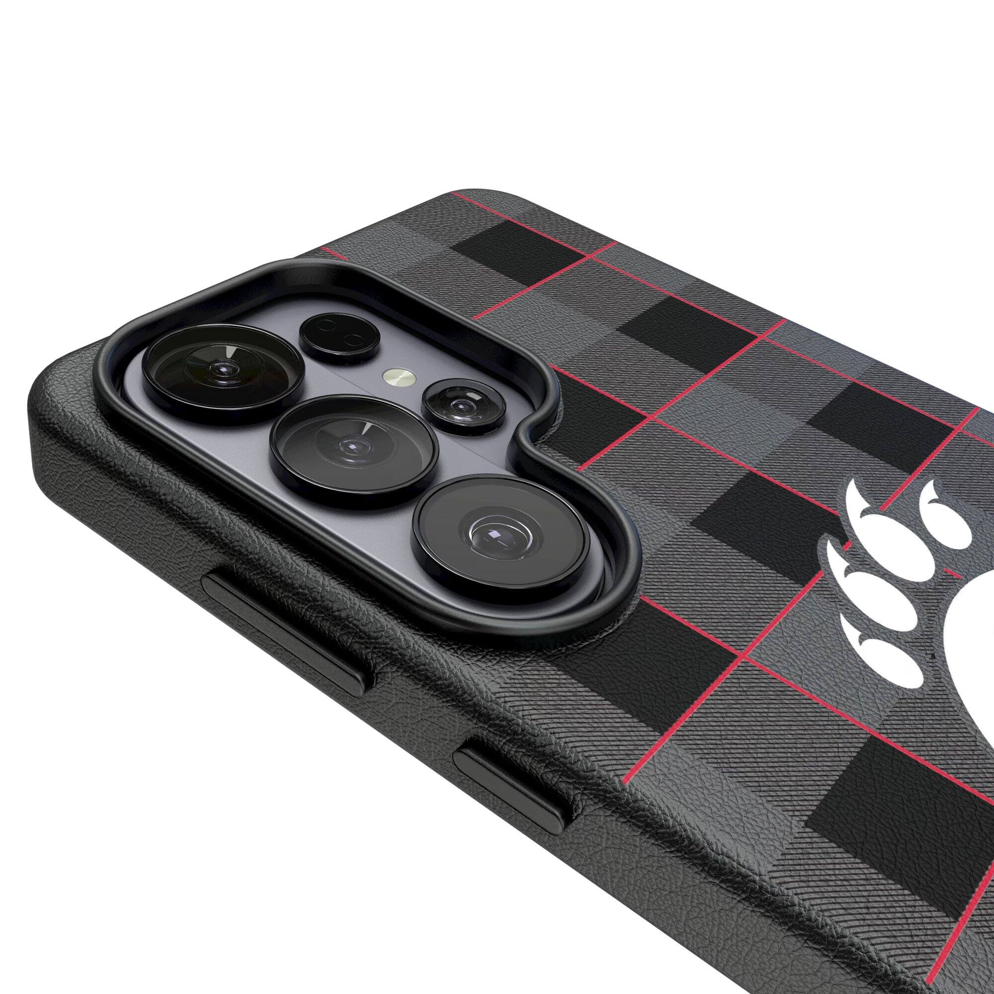 Alt View 2. Keyscaper - Cincinnati Bearcats Plaid Galaxy Magnetic Bump Case - S25 Ultra - Black.