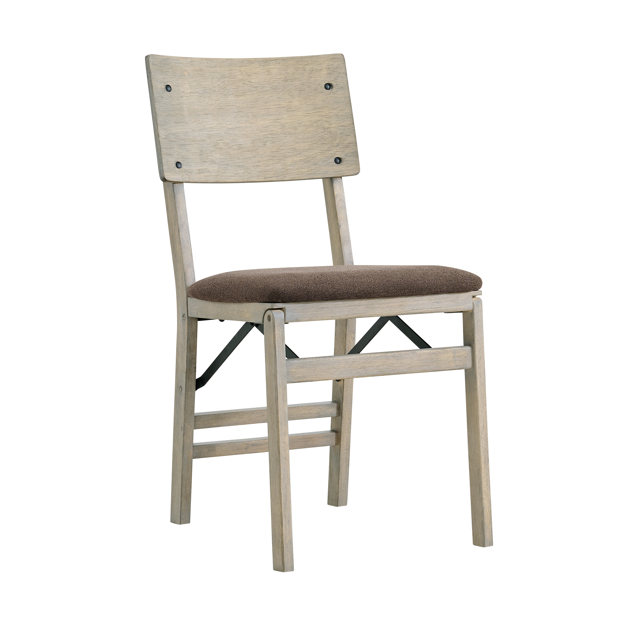 Angle. Stakmore - Stakmore Classic Comfort Curve Back Folding Chair, Driftwood Frame with Bravado Aztec Fabric - Gray.