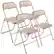 Front. VEVOR - 4 Pack Folding Chairs, Foldable Leather Chairs with Heavy Duty Metal Frame & Padded Cushion - Khaki.