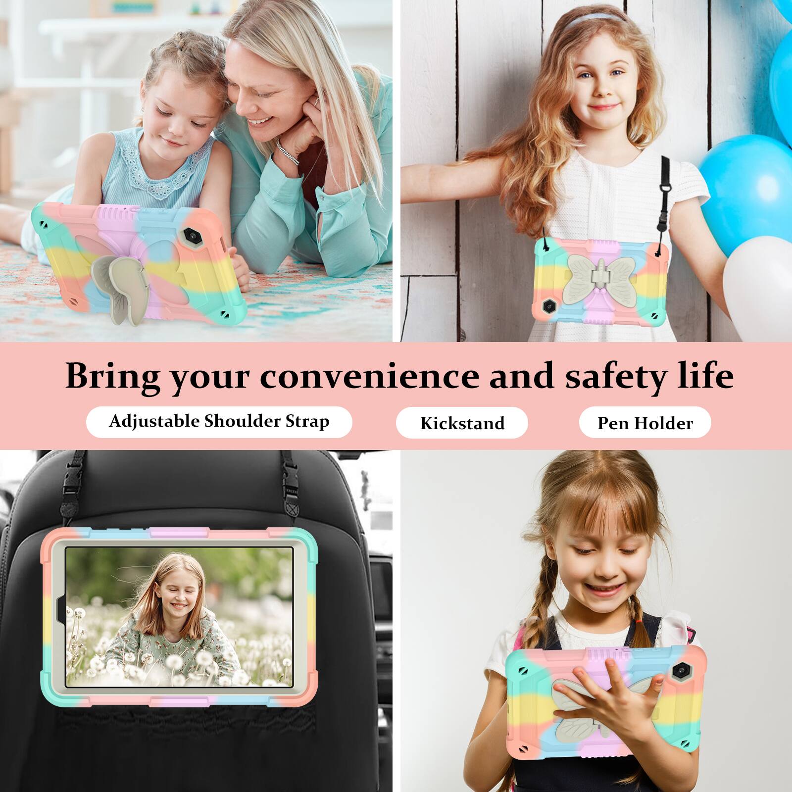 Bring your convenience and safety life

Adjustable Shoulder Strap

Kickstand

Pen Holder