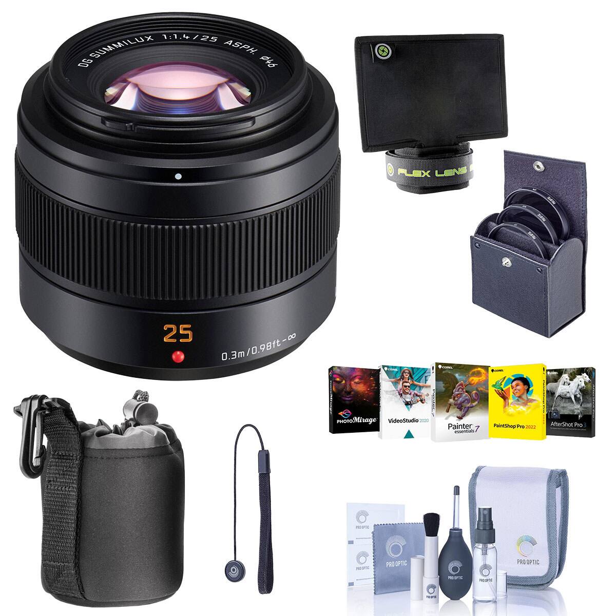 111.4/25 SUMMILUX ASPH. DG #46 FLEX LENS 25 - DO 0.3m/0.98ft-∞ 1 100 | moMirage VideoStudio 2000 Painter istamaN PointShep gPro2022 Pns 2022 AfterShot PVo meas ar PRO OPTIC PRO OPTIC PESTS rRTS