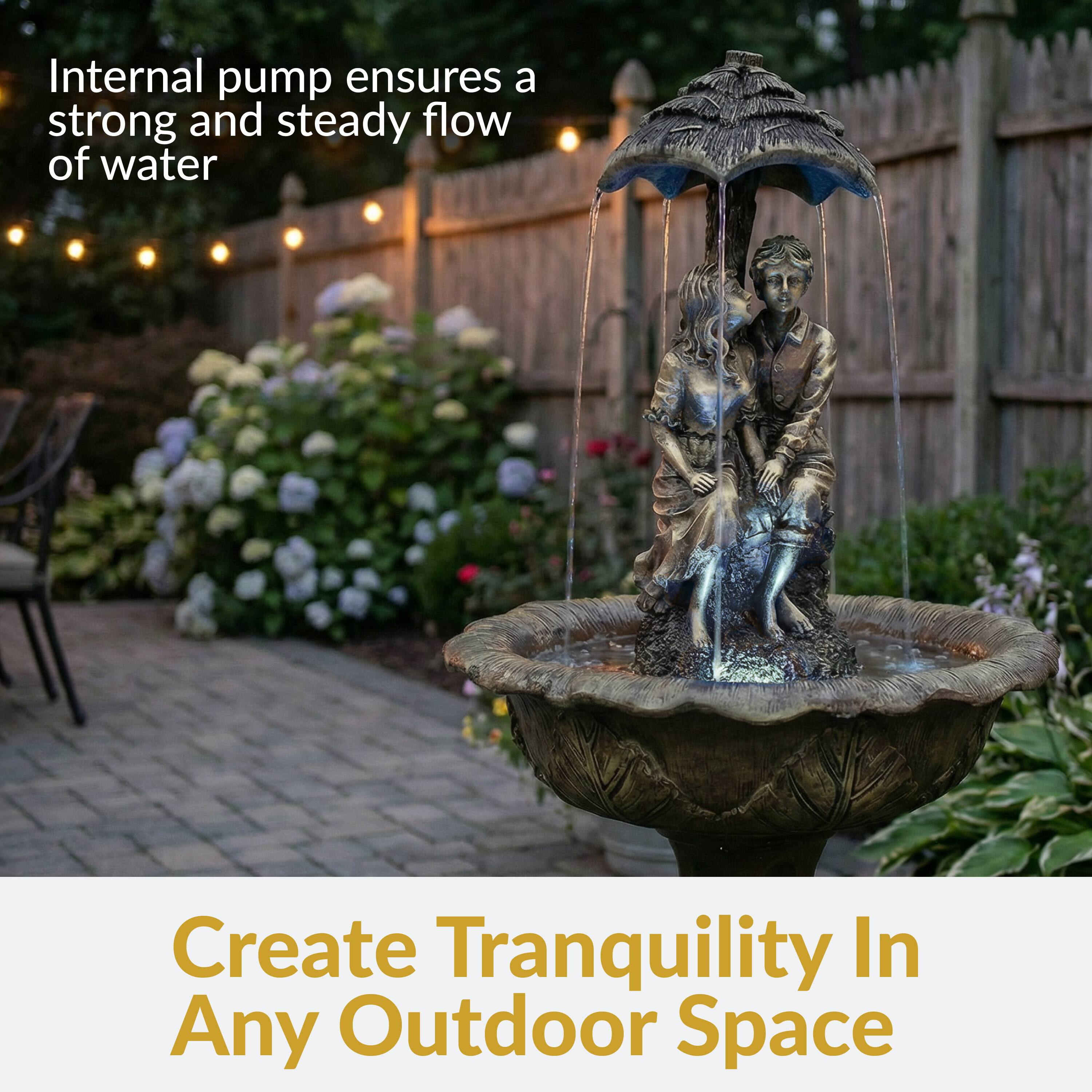 Internal pump ensures a strong and steady flow of water

Create Tranquility In Any Outdoor Space