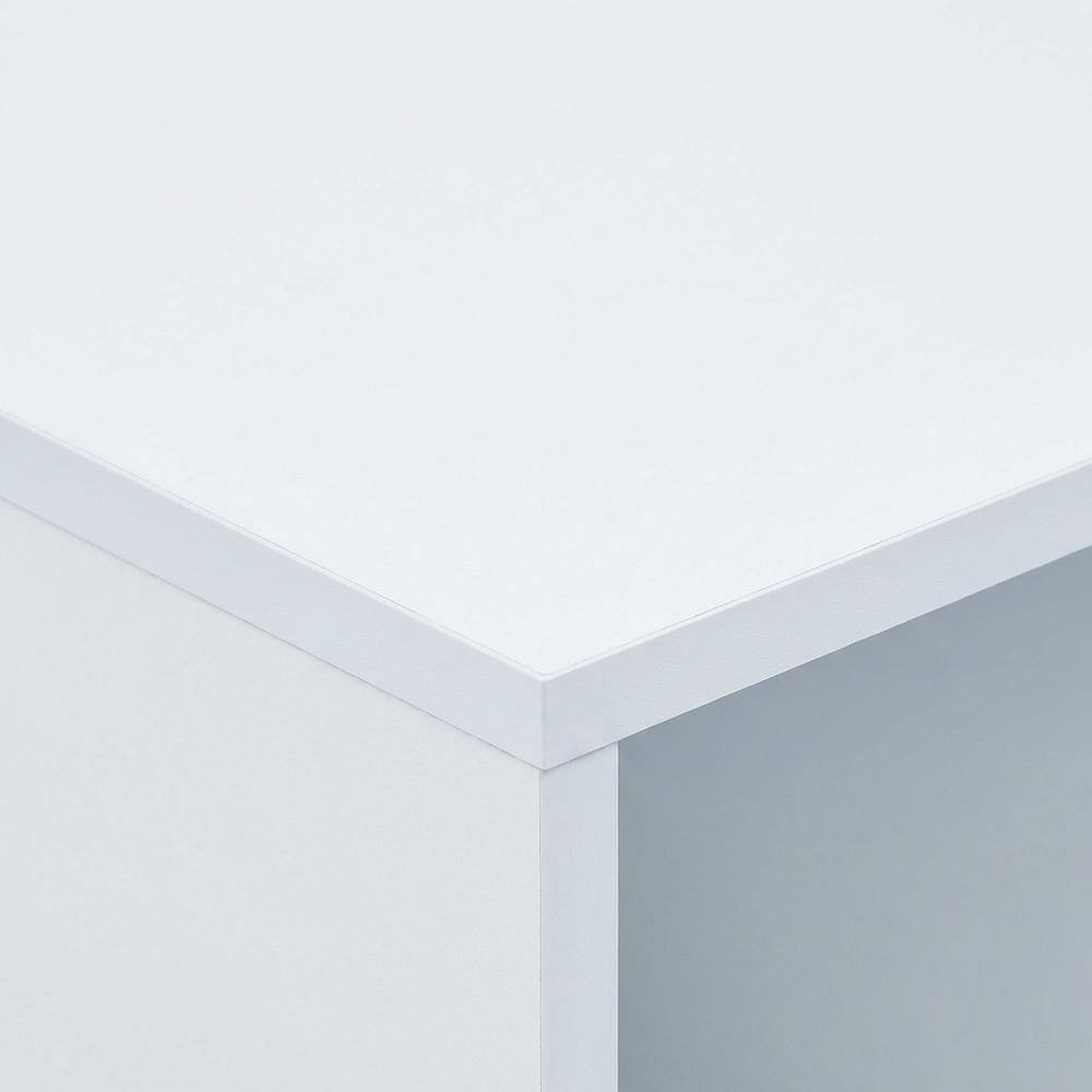 Alt View 1. FurniFact - Wood Bookcase with Adjustable Shelves and Modern Design for Living Room - White.