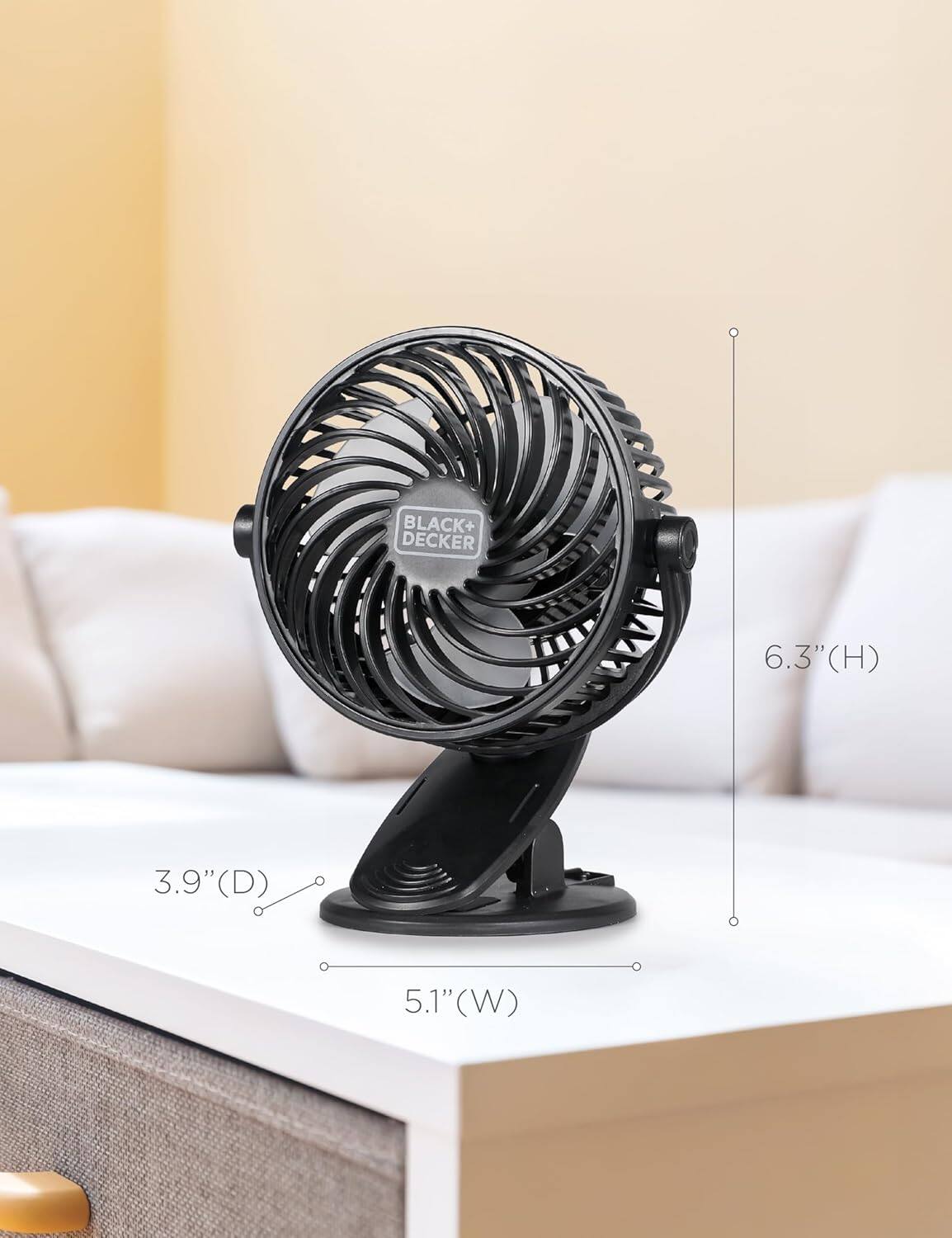 BLACK+ DECKER 6.3"(H) 3.9"(D) 5.1"(W)