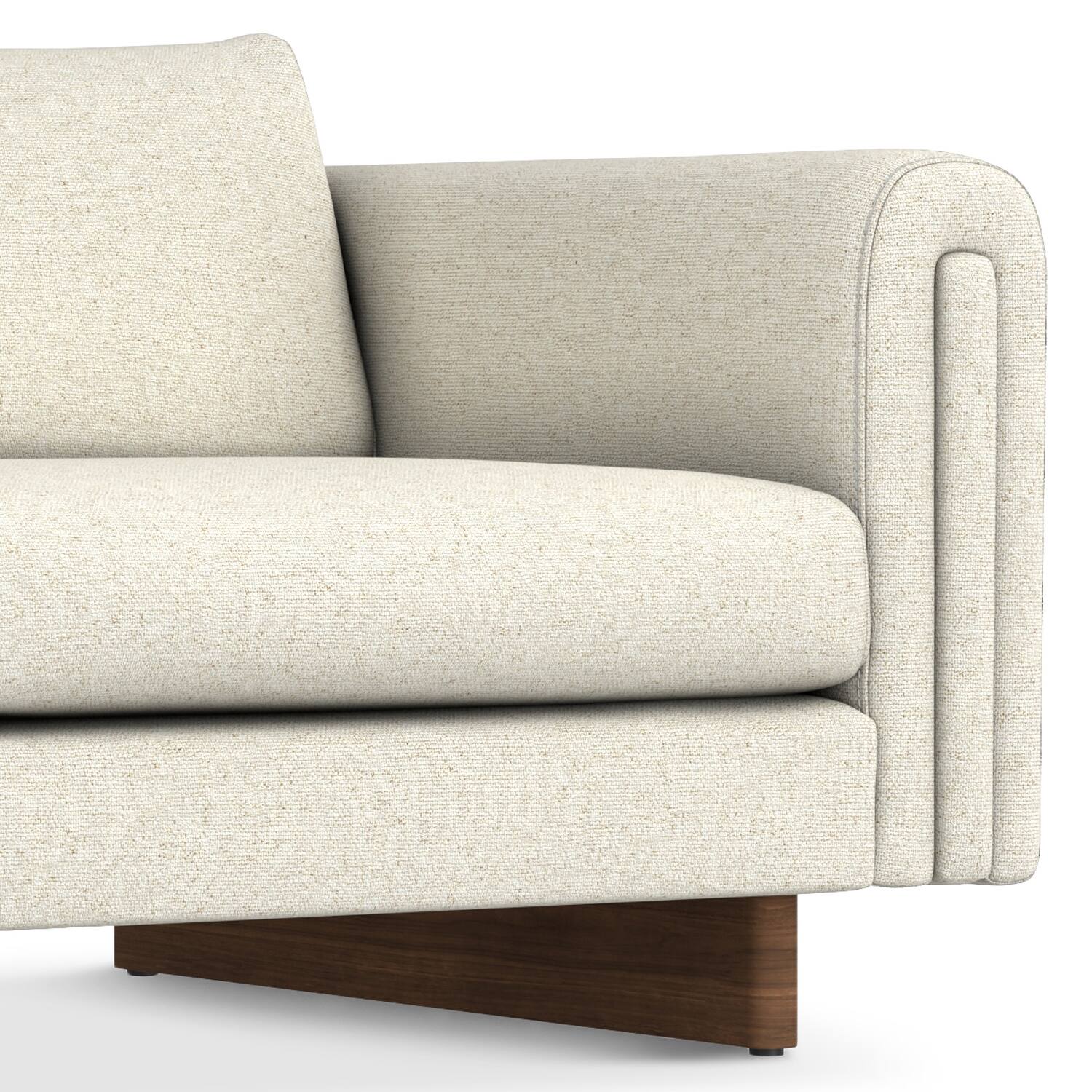 Alt View 4. Simpli Home - Jones 84 inch Wide Contemporary Sofa in Ivory Tightly Woven Performance Fabric - Ivory.