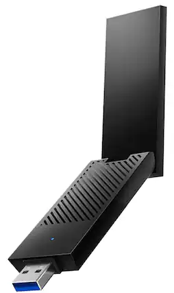 Front. Cudy - AX5400 Tir-Band Wi-Fi 6/6E USB 3.0 Adapter,802.11ax/ac/a/b/g/n, 2402Mbps at 6GHz, 2402Mbps at 5Ghz, 574Mbps at 2.4GHz - Black.