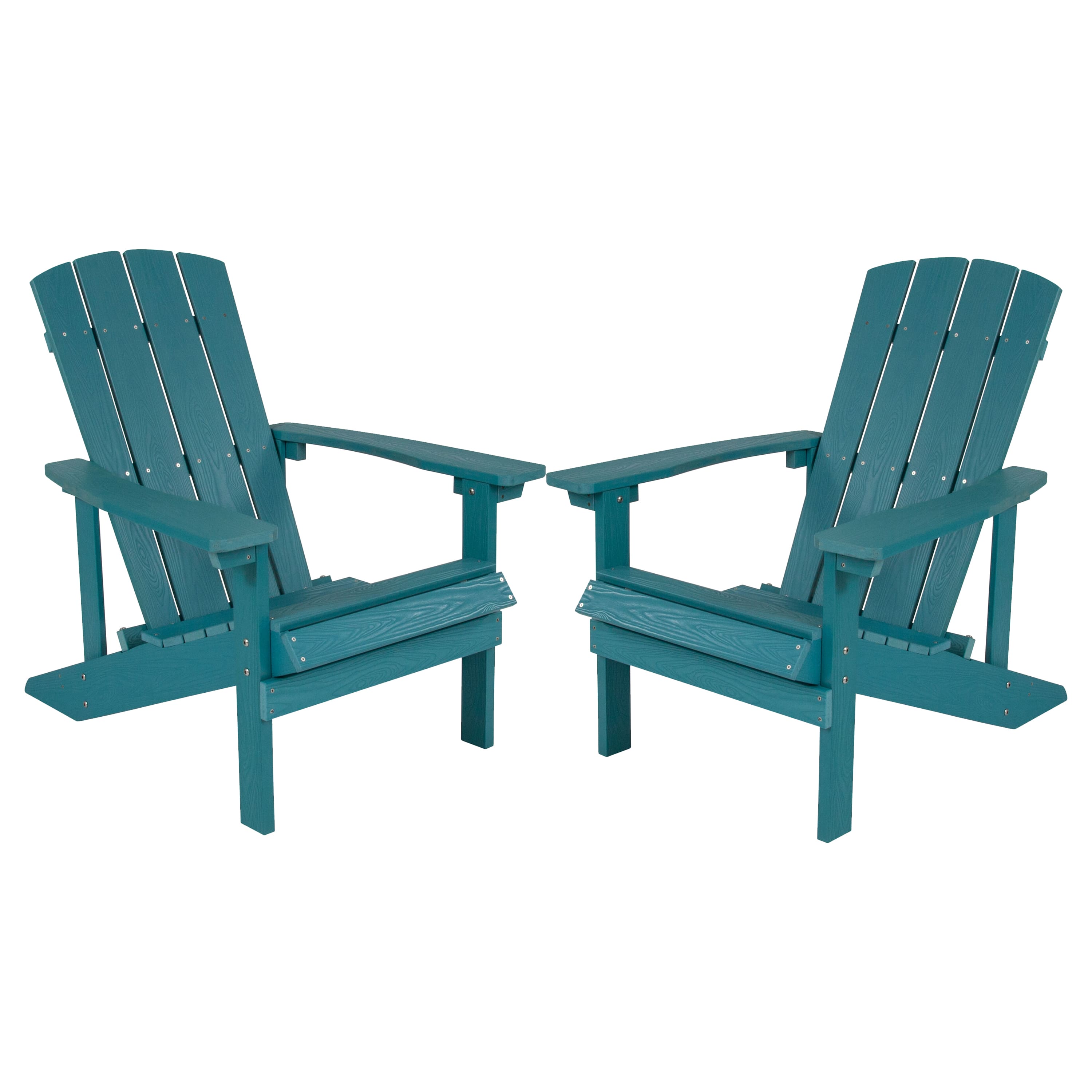 Emma + Oliver - 2 Pack Outdoor All-Weather Poly Resin Wood Adirondack Chairs - Sea Foam price history on PriceWatchPro
