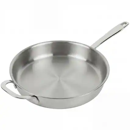 Front. Alva - Alva Maestro 5-Ply Stainless Steel Frying Pan - Silver.