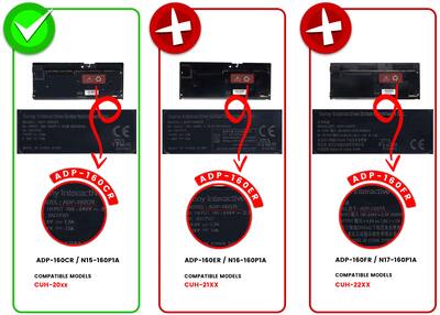 Power Supply (ADP 160CR / N15 160P1A, CUH 20xx) Compatible For Power Supply (ADP 160CR / N15 160P1A, CUH 20xx) Compatible For